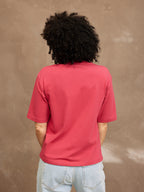 Penny - Crew Neck T Shirt - Pink
