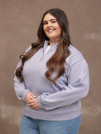 Evie Zip Sweatshirt - Lilac