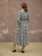 Maddie V-Neck Dress - Multi Coloured Floral