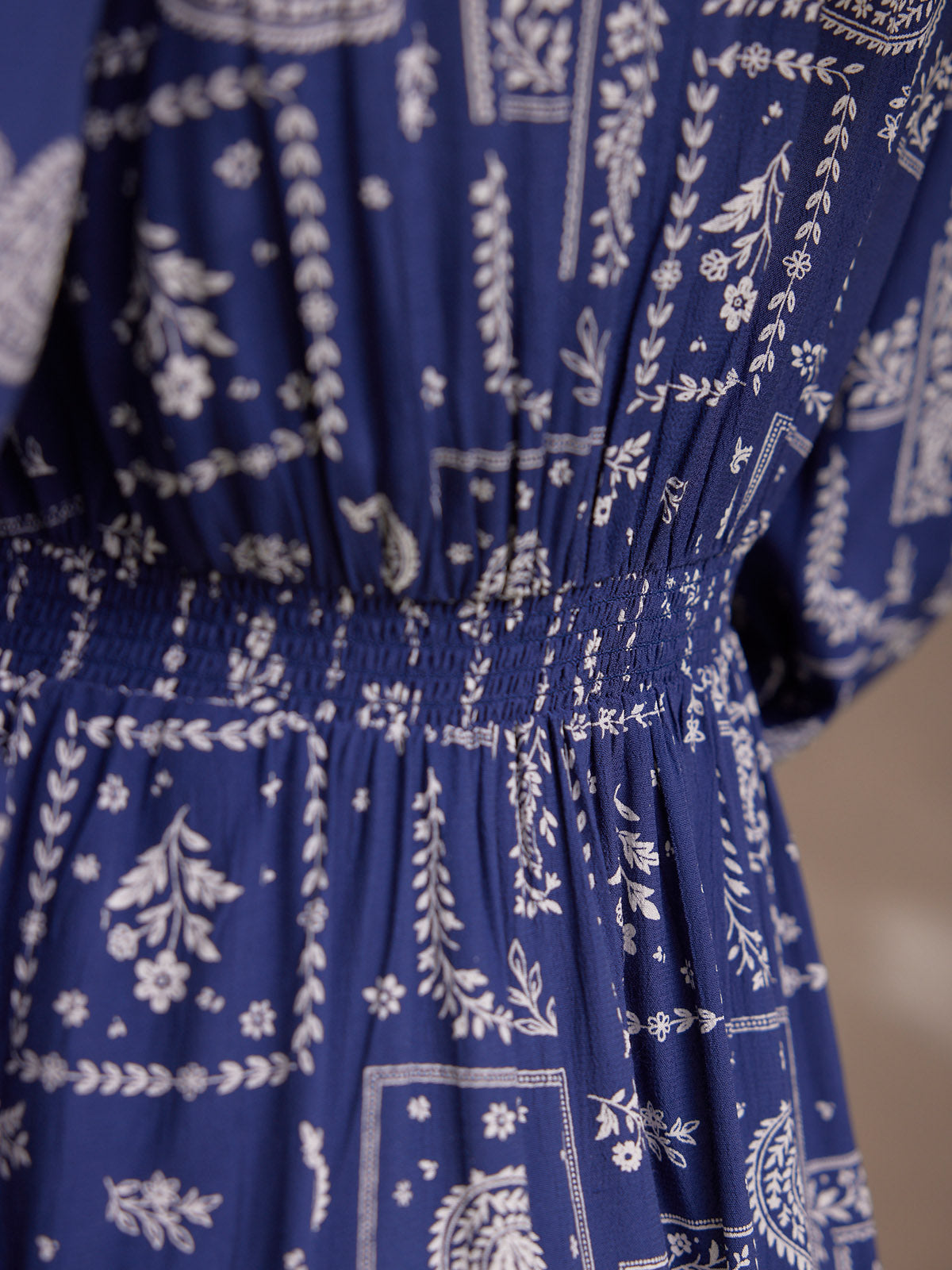 Naaila Paisley Dress - Navy