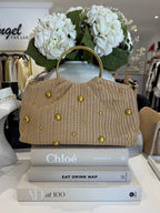 Gold Studded Circular Handle Bag (2 Colours)