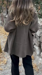 Ladies Collar Splicing Temperament Casual Coat