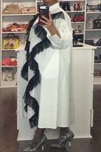 Women's Bestseller Loose Trim Flounce Trim Shirt Dress