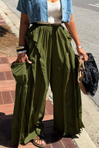 Women's Street-Style Loose Wide Leg Trousers With Pockets