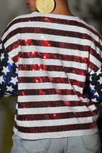 Women's Casual Pattern Sequin Loose T-Shirt