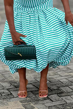 Women's Elegant Slim-Fit Bud-Hem Stripe Dress