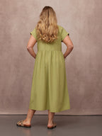 Rhiona Linen Shirt Dress - Olive