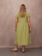 Rhiona Linen Shirt Dress - Olive