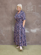 Camilla Dress - Navy Linear Floral