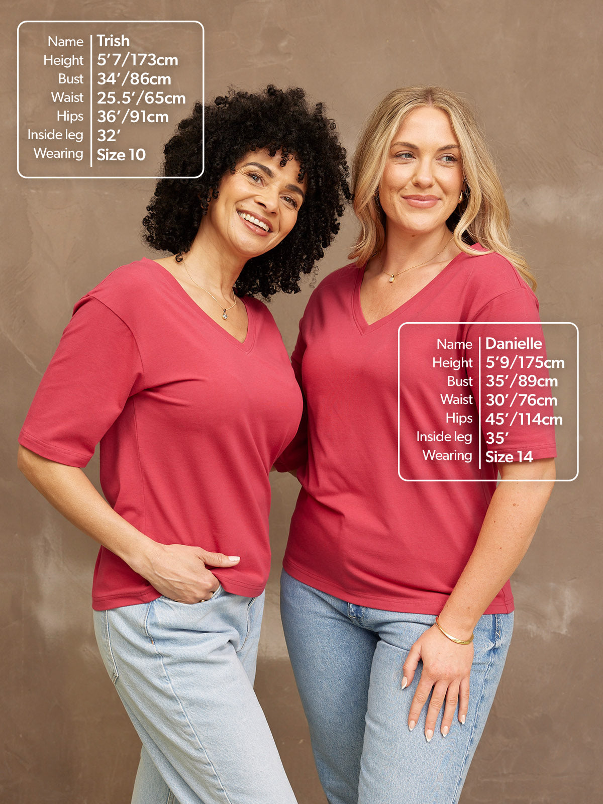 Freya - V Neck T Shirt - Pink
