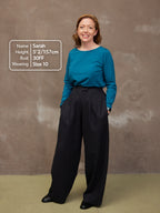 Laura - Boat Neck Jersey Top - Teal