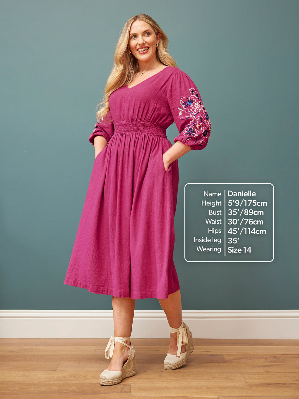 Lizzy Pink Embroidered Dress