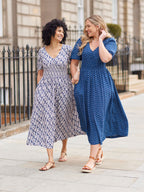 Maddie White Ditsy Print Midi Dress