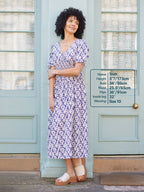 Maddie White Ditsy Print Midi Dress