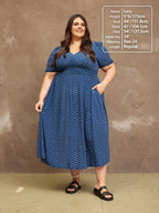 Maddie Wave Print Midi Dress