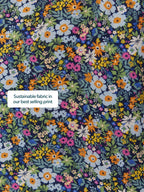 Maddie V-Neck Short Sleeve Dress - Multi-Coloured Floral Print