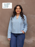 Maria Stripe Shirt - Blue and White