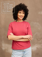 Penny - Crew Neck T Shirt - Pink