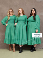 Rosaleen Shirred Bodice Midi Dress