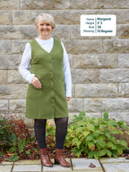 Sandie - Cord Pinafore Dress - Green