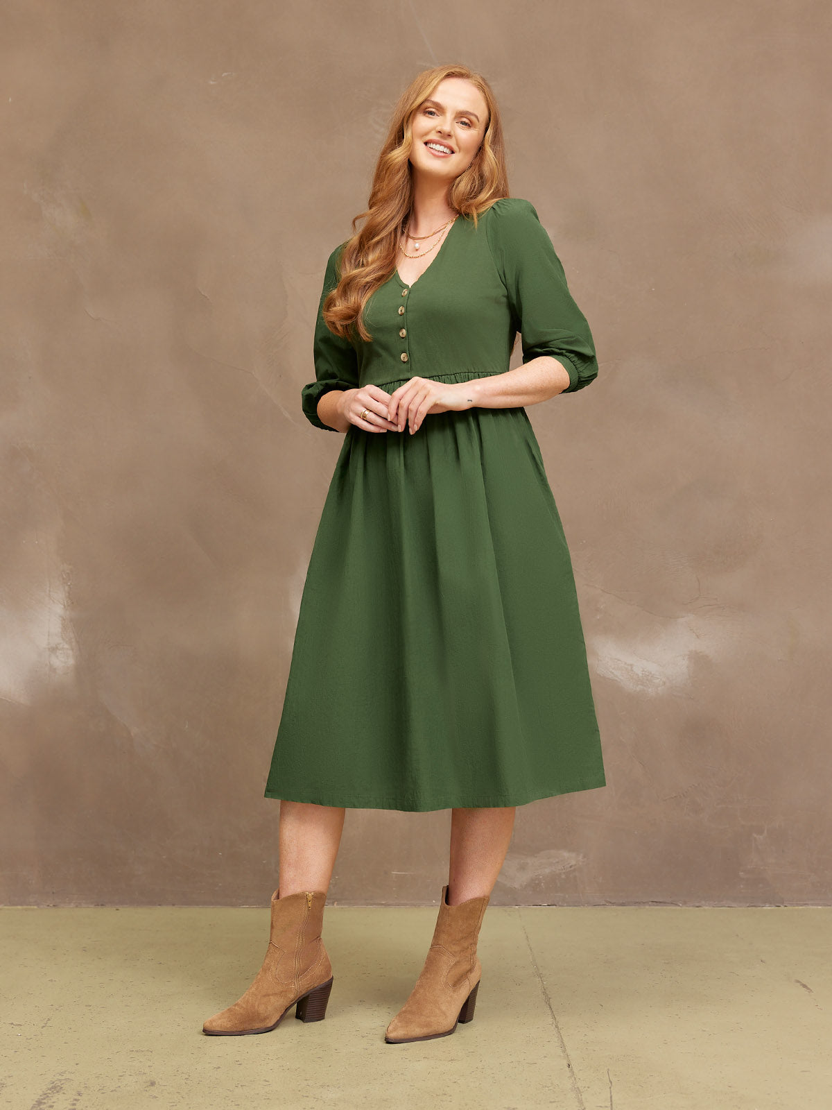 Tegan Jersey Woven Mix Dress
