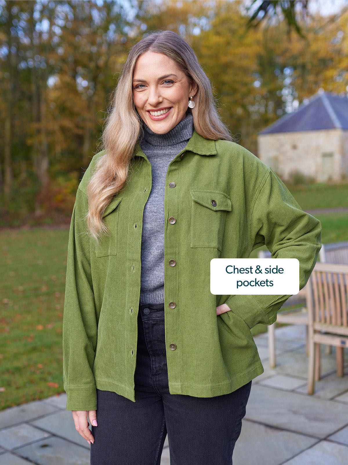 Yasmynn - Cord Shacket - Green