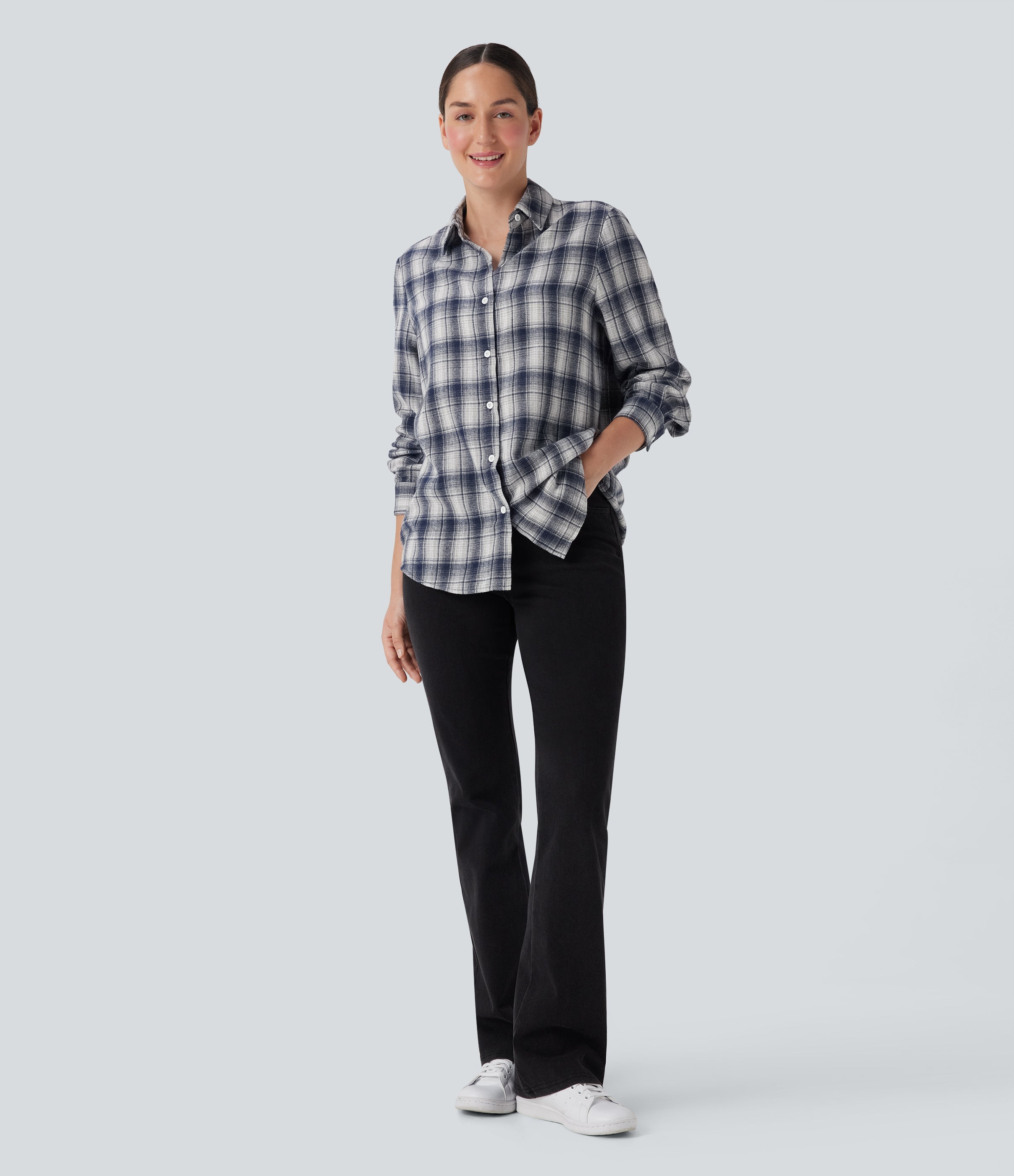 Long Sleeve Plaid Casual Shirt
