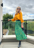 Gill - Pleated Skirt - Green Terrazzo