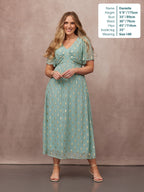 Helena Lurex Dress - Mint/Gold